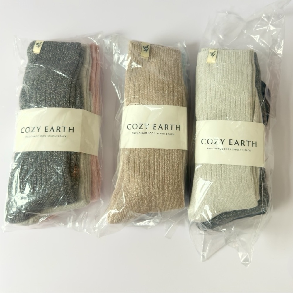 Cozy Earth The Plush Lounge Socks 3 Packs Bundle Set of 9 Socks XSmall/Small NEW - Picture 7 of 13
